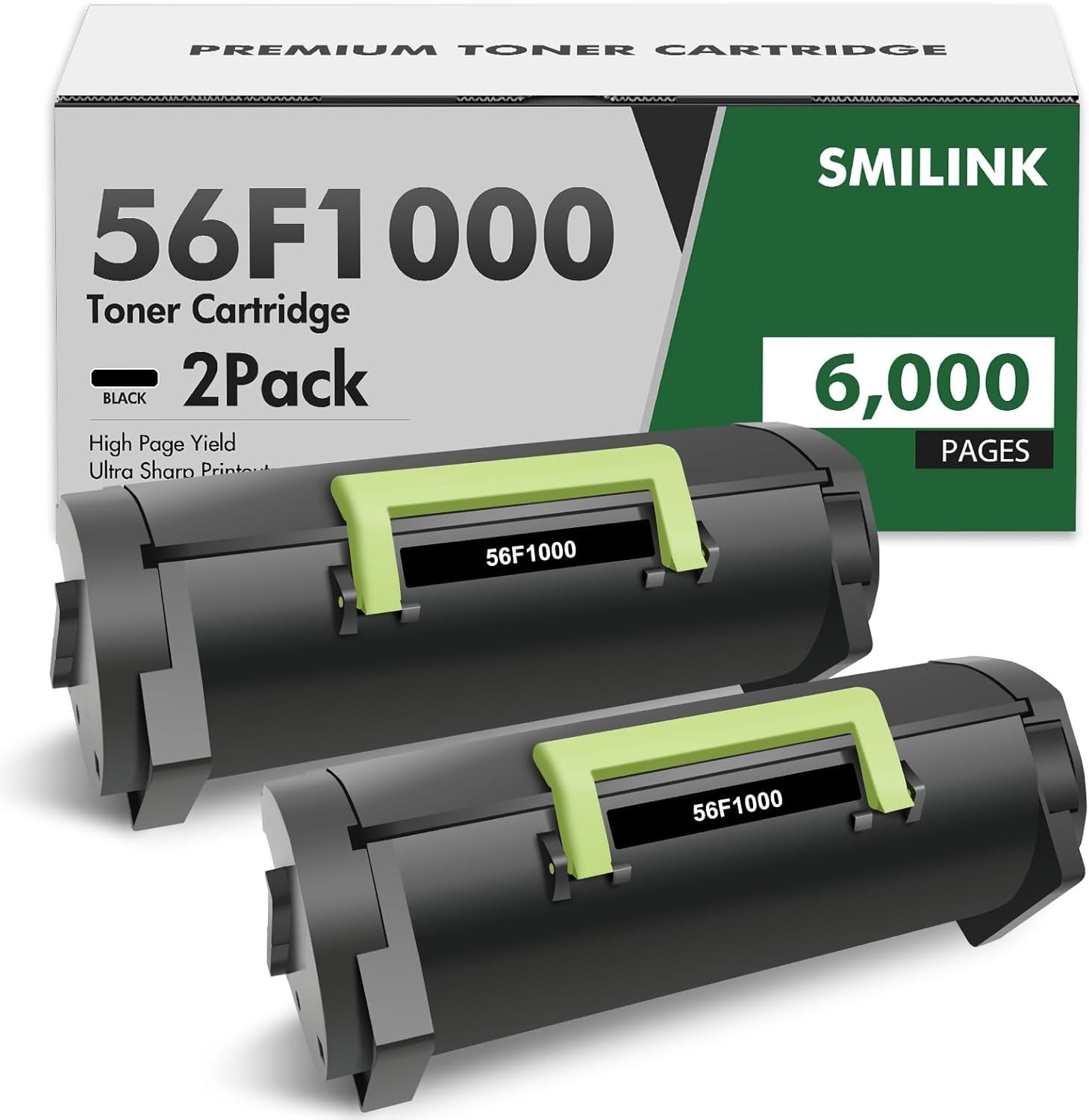 2 Pack  56F1000 Toner Cartridge Replacement for MS321dn MS421dn MS421dw MS521dn