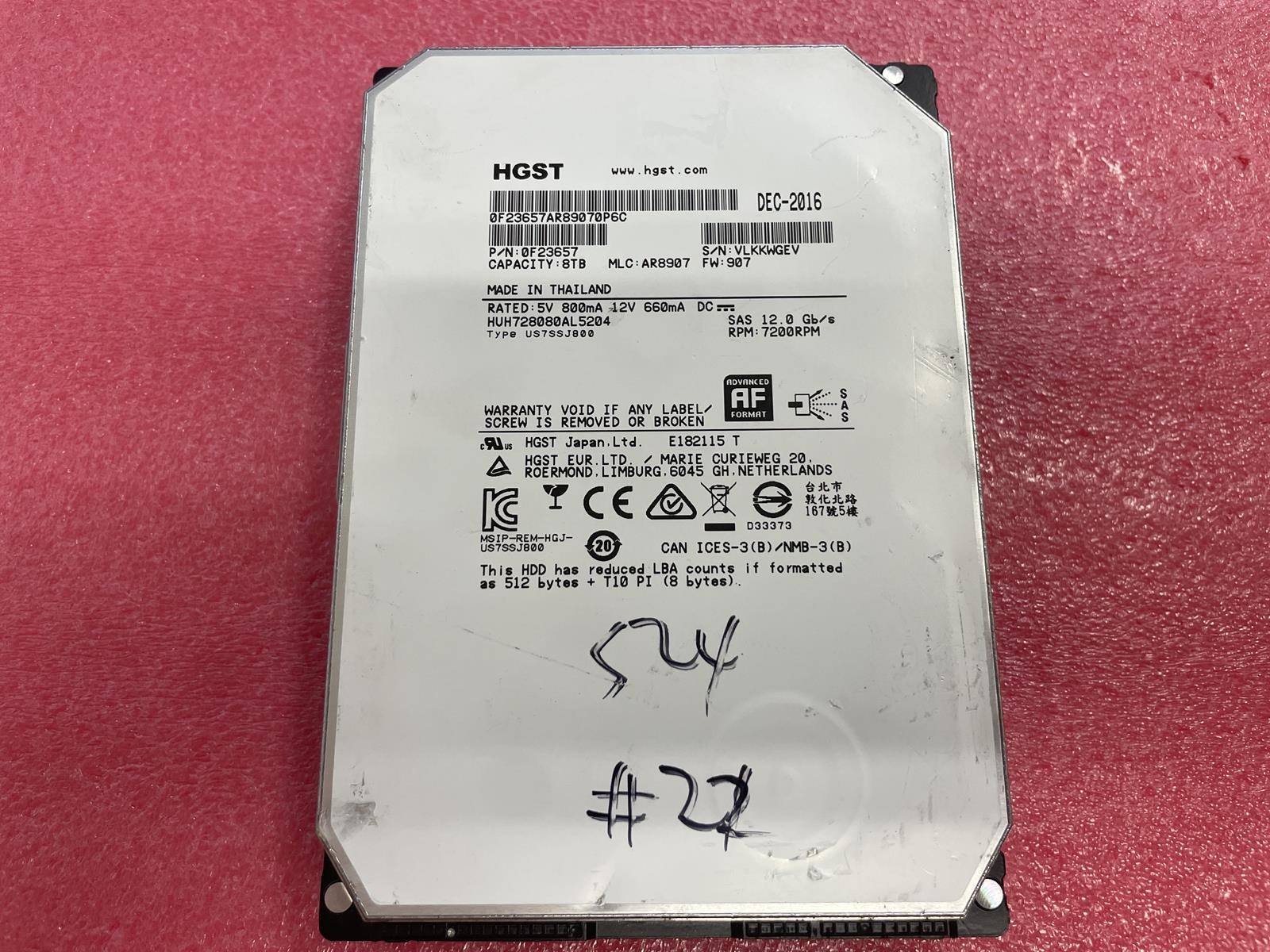 HGST HUH728080AL5204 8TB 3.5 SAS HDD