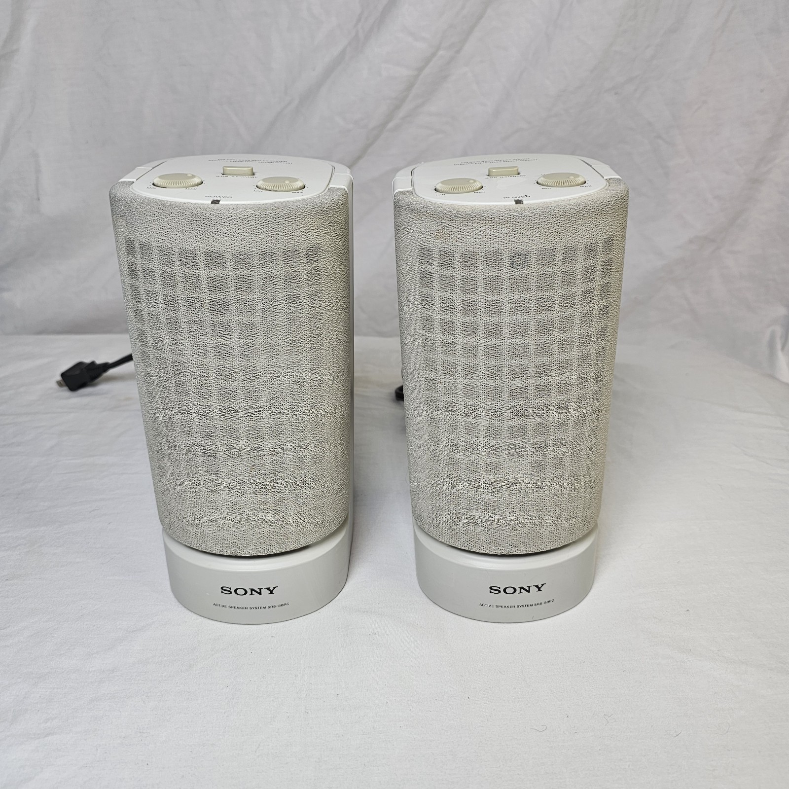 2 Sony SRS-88 PC High Performance Amplified Active Speaker System Pair