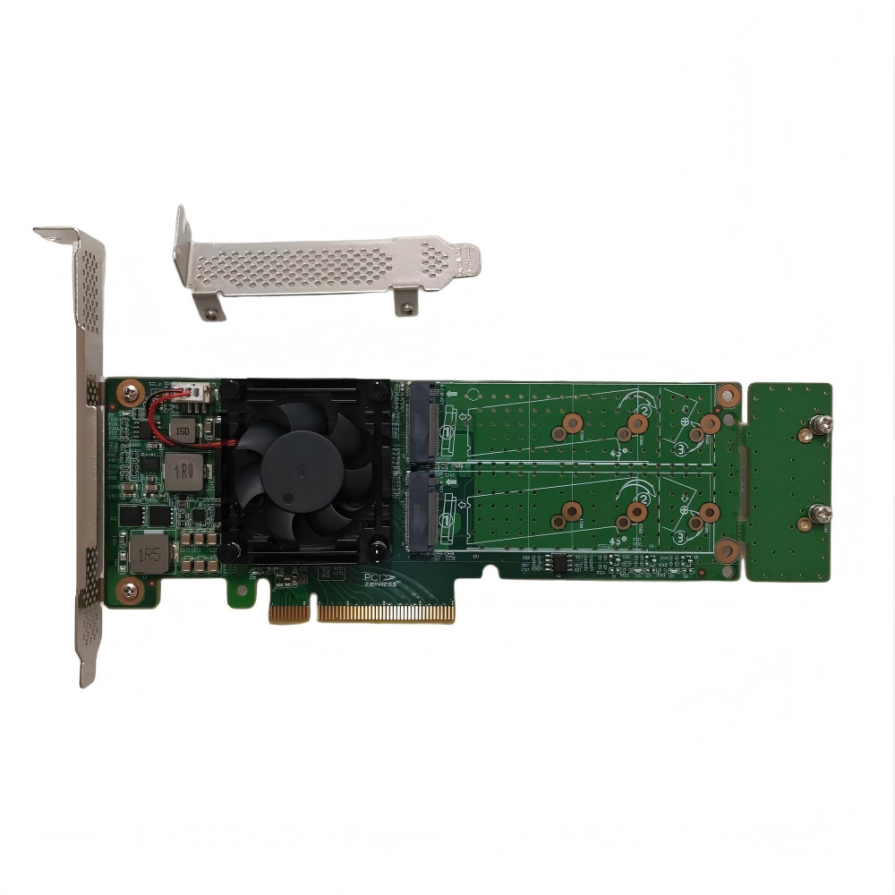 PCIe 3.0 X 8 4-port M.2 NVMe SSD Switch Adapter Card with PLX 8747, supporting 2