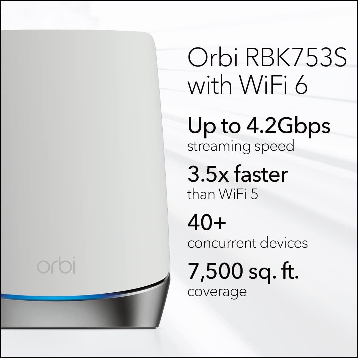White - NETGEAR Orbi Whole Home Tri-Band Mesh WiFi 6 System 3 pack Router with 2