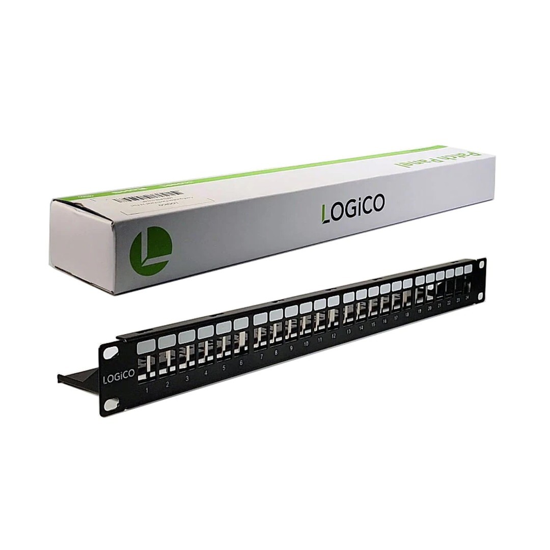 CAT5E CAT6 UTP 24 Port Network LAN Blank Patch Panel 1U with Cable Management