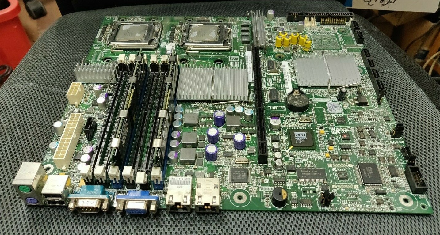Intel S5000VCL LGA771 System Board with 2x Xeon 5130 SL9RX CPU & 2x 1GB memory