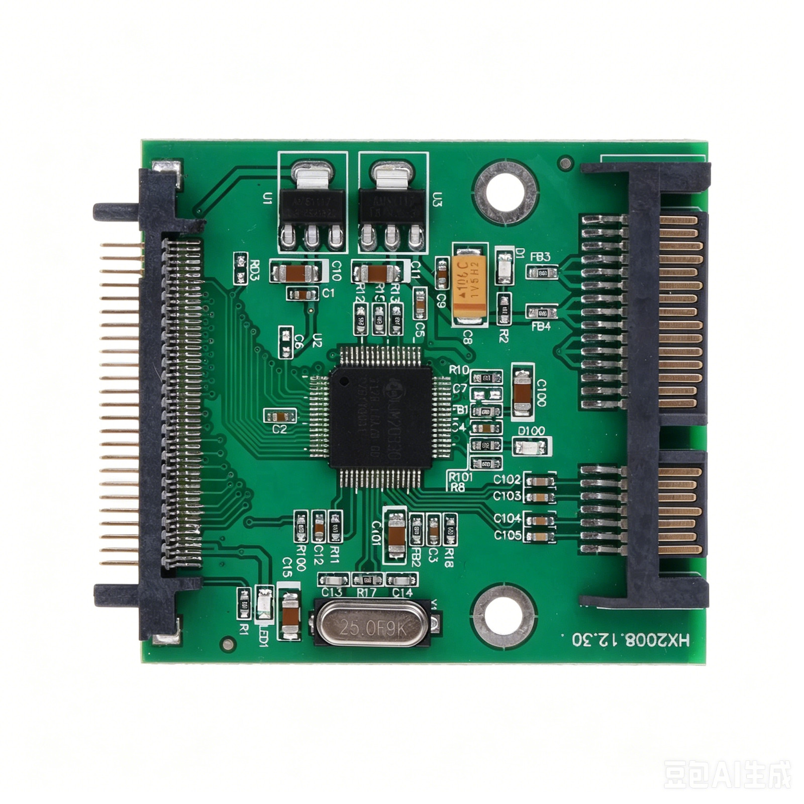 SATA 22 Pin to 50pin 1.8 Inch IDE Hard Drive SSD Adapter Convertor Card PCBA ...