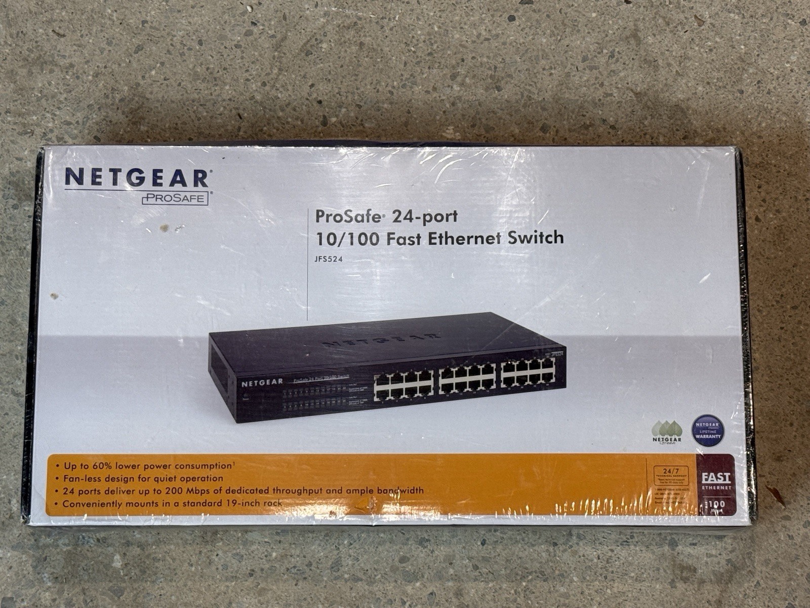 Netgear ProSafe JFS524 24-Port Fast Ethernet 10/100Mbps Network Switch - Sealed