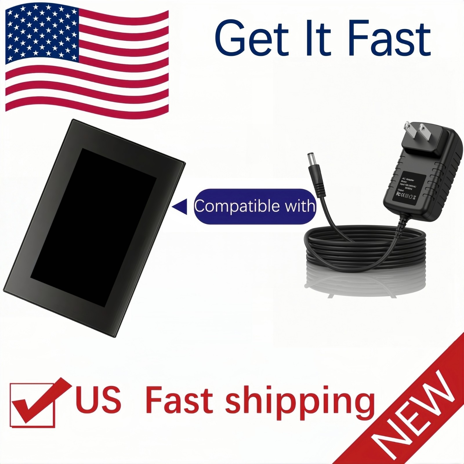 AC Adapter Power For SONY DPF-D72/N DPF-E72/N 7" Digital Photo Picture S-Frame