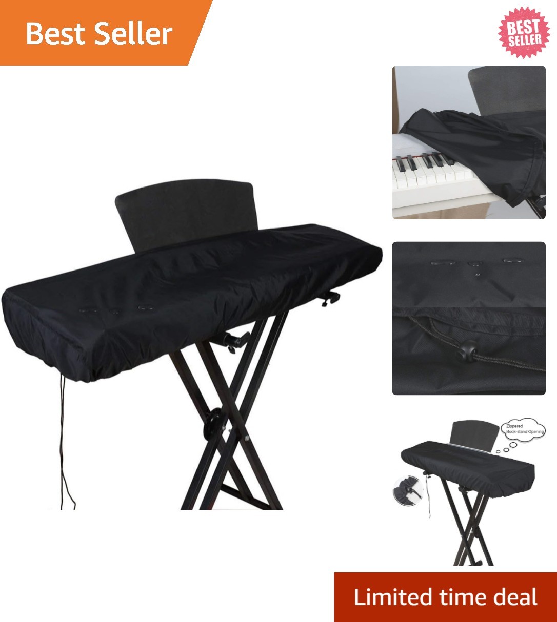 Portable 61 Key Oxford Keyboard Cover with Drawstring - Dust & Water Resistant