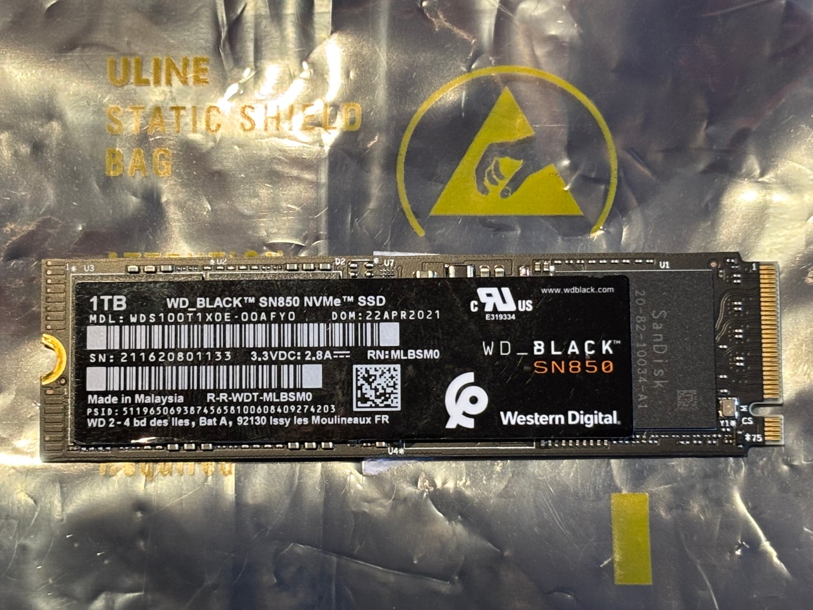 WD BLACK SN850 1TB NVMe M.2 SSD Western Digital EC