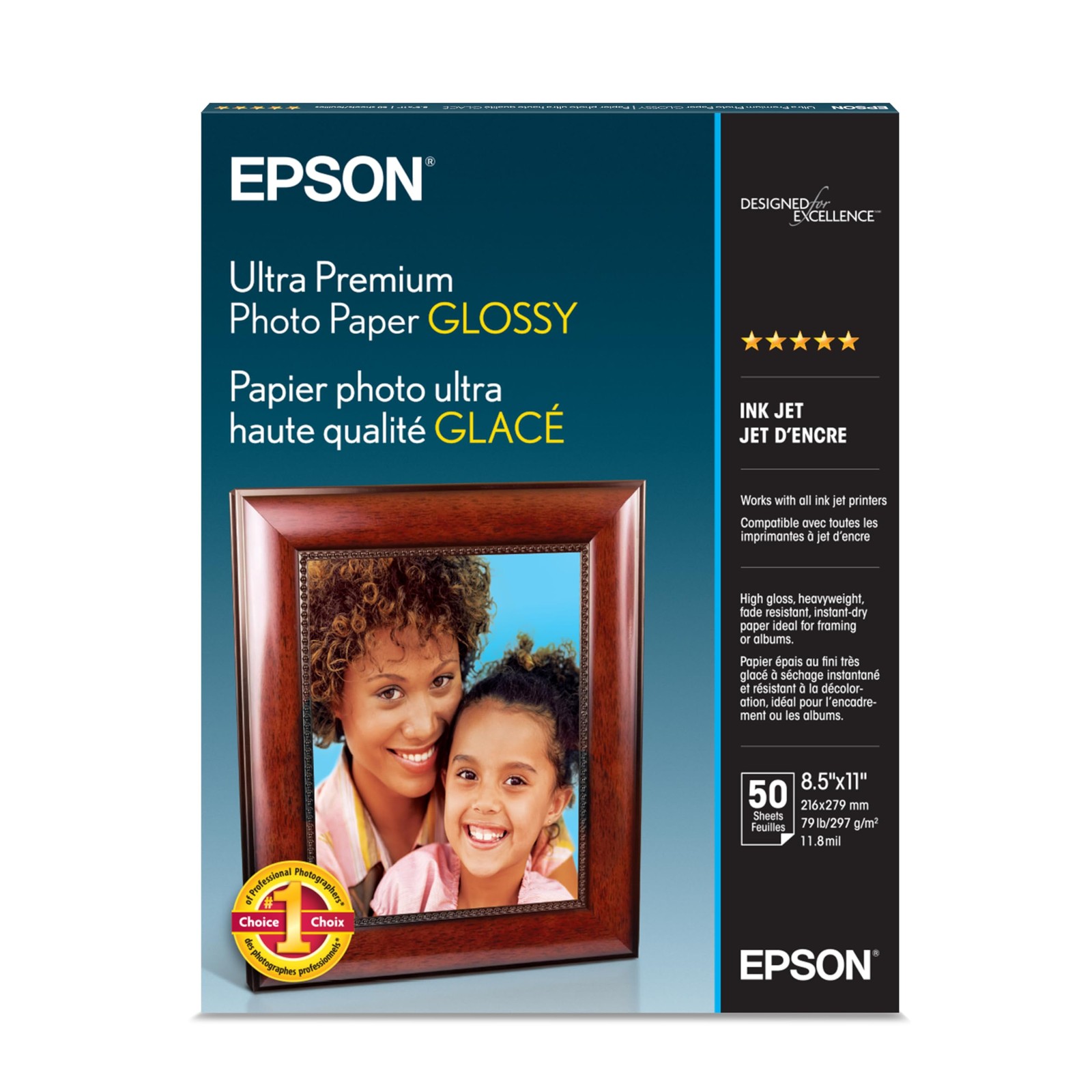 Epson Ultra Premium Glossy Photo Paper 8.5 x 11 Heavyweight Instant Drying