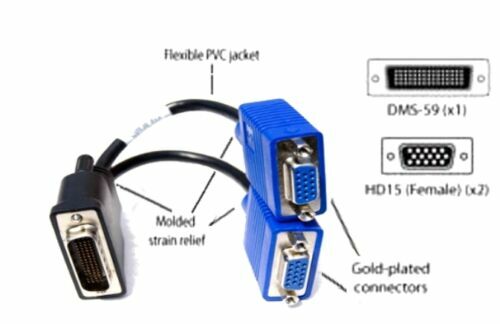 DUAL VGA✔️Ports Adapter (Female)✔️DMS-59 to two VGA Outputs✔️HP Dell All brands