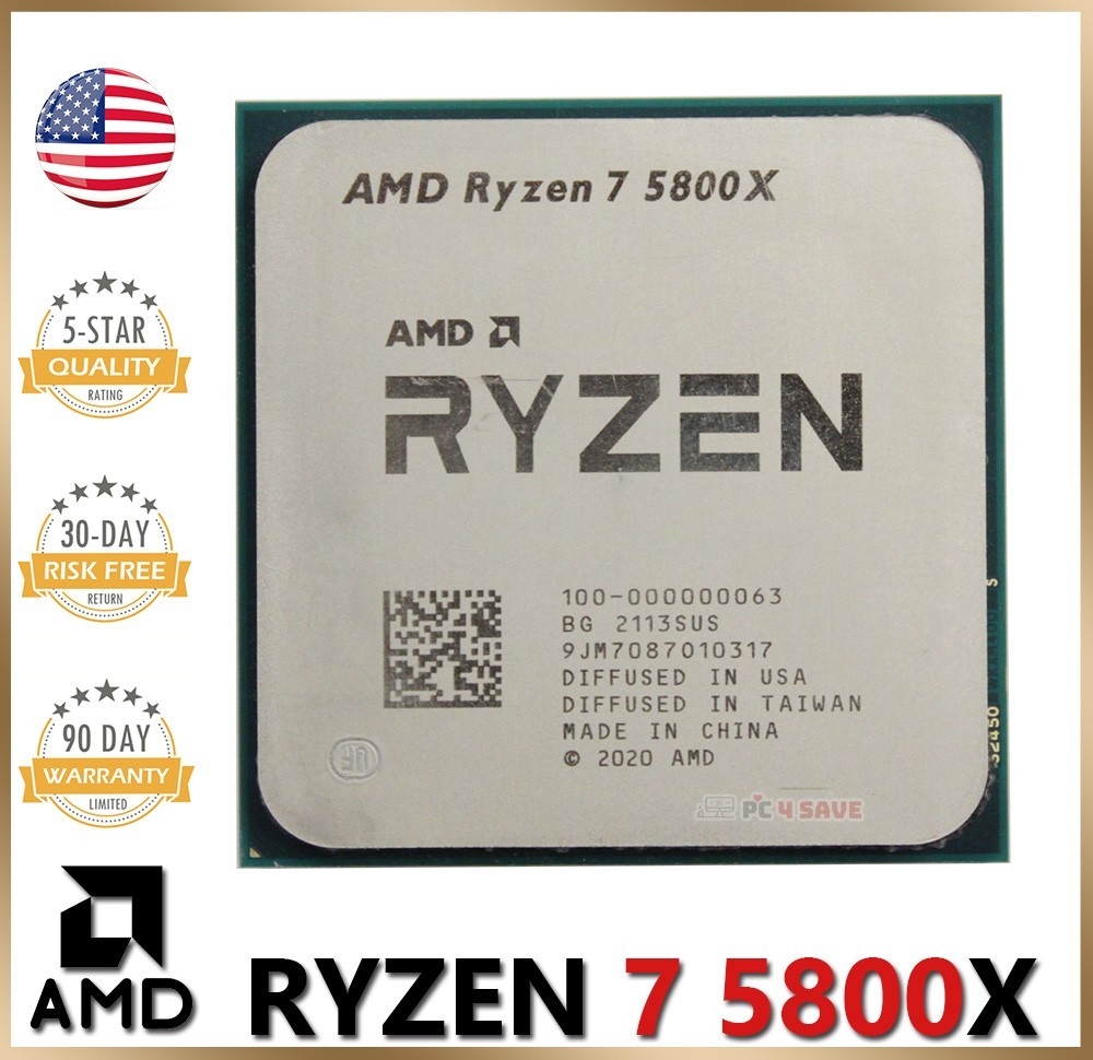 AMD Ryzen 7 5800X CPU 4.7GHz 8 Cores Socket AM4 100-1000000063 Desktop Processor