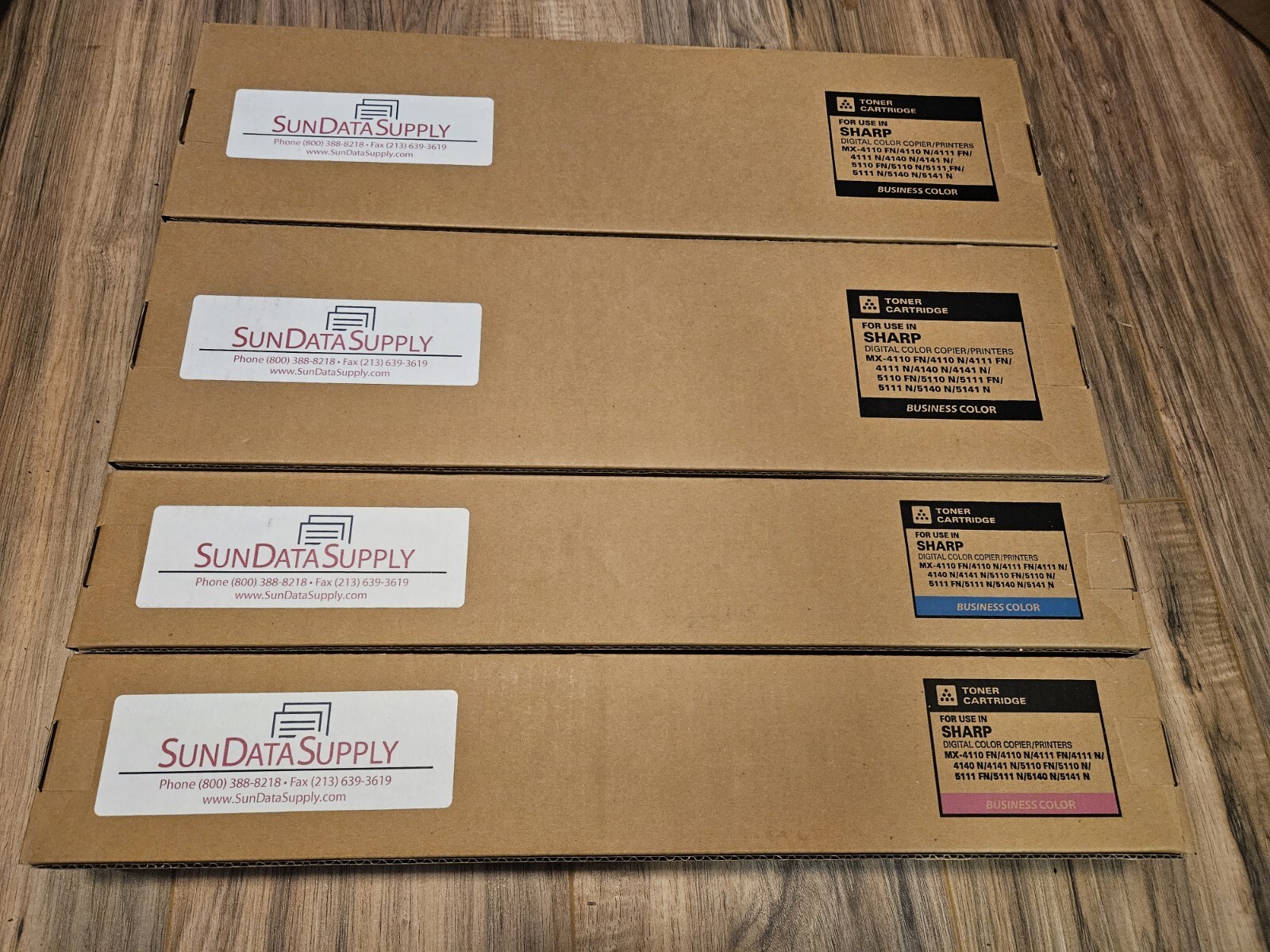 Sharp MX-51NT CMYK Toner + Waste Toner Box Set For MX-4110N, MX-5110N, MX-4111N
