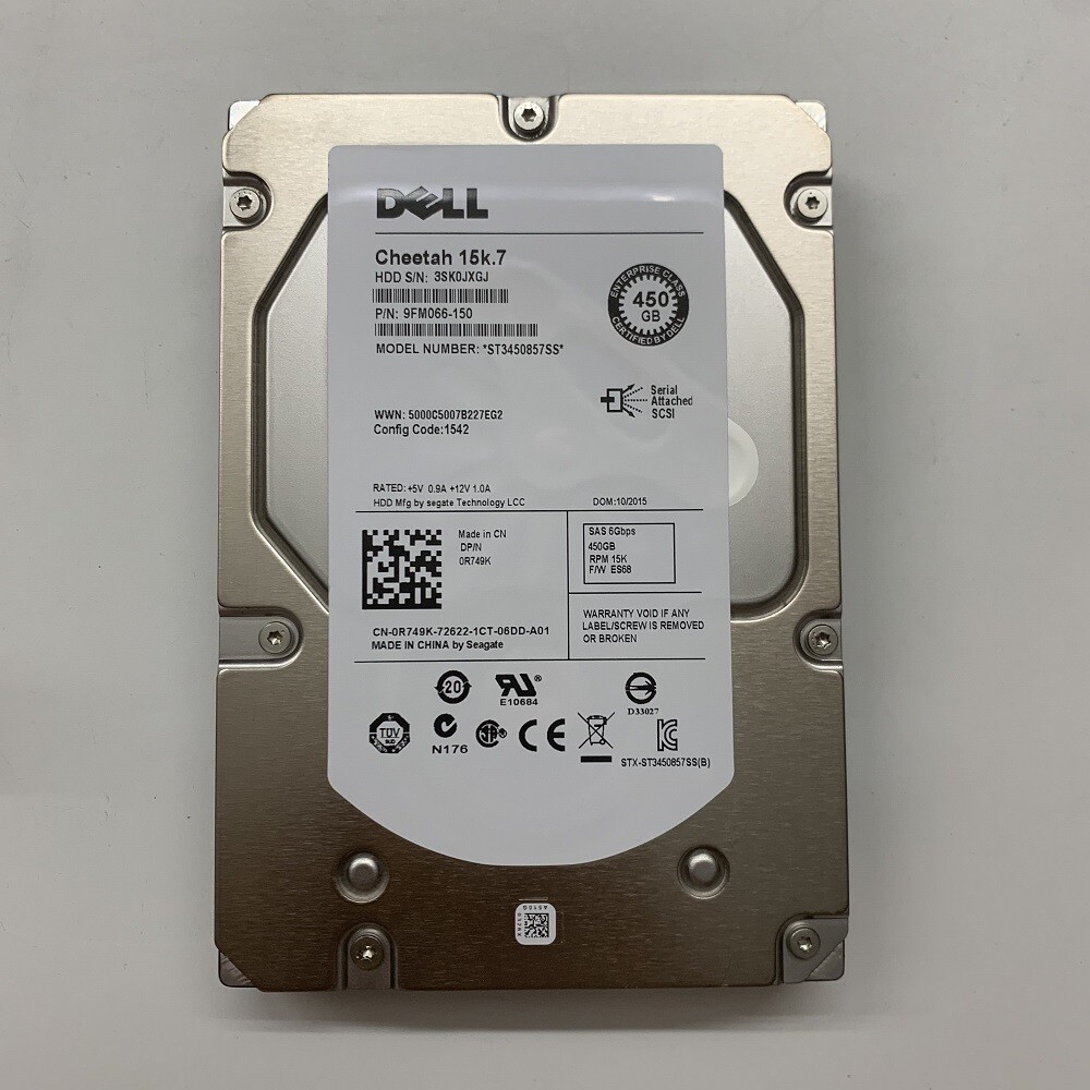 NEW R749K Dell 450GB 15K 3.5 6G SAS HDD Hard Drive 0R749K ST3450857SS