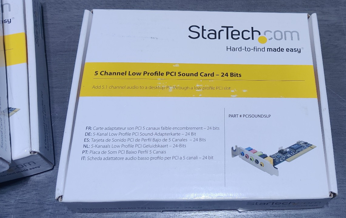 StarTech Low Profile 5.1 Channel PCI Soundcard 24 bit PCISOUND5LP  Vintage Retro