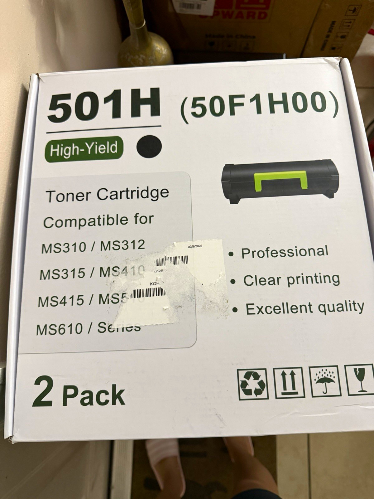 501H 50F1H00 High Yield Black Toner 2 Pack for Lexmark MS310/MS415