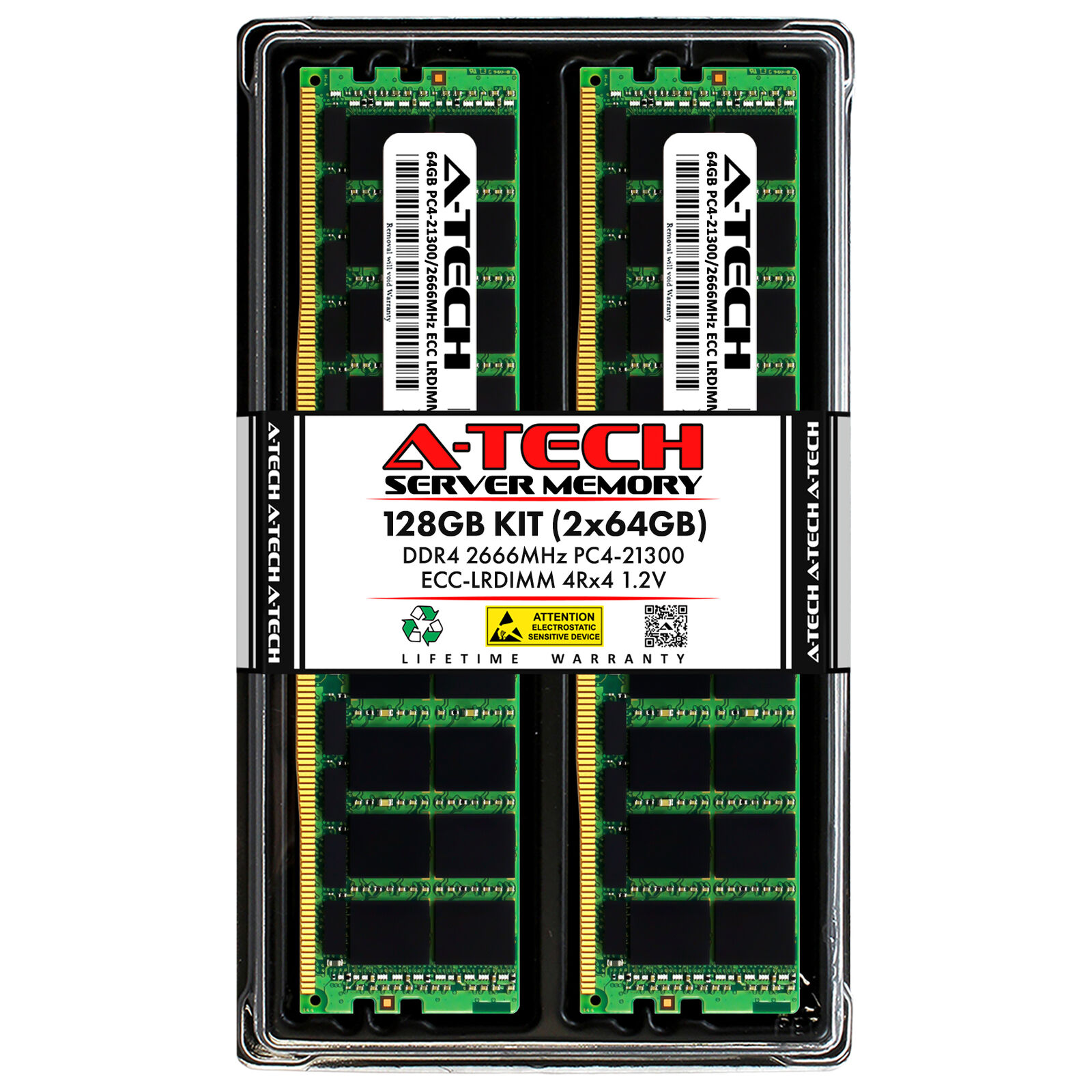 128GB 2x 64GB Kit DDR4 ECC LRDIMM 4Rx4 Memory RAM for ASUS RS RS720-E8-RS24-E V2