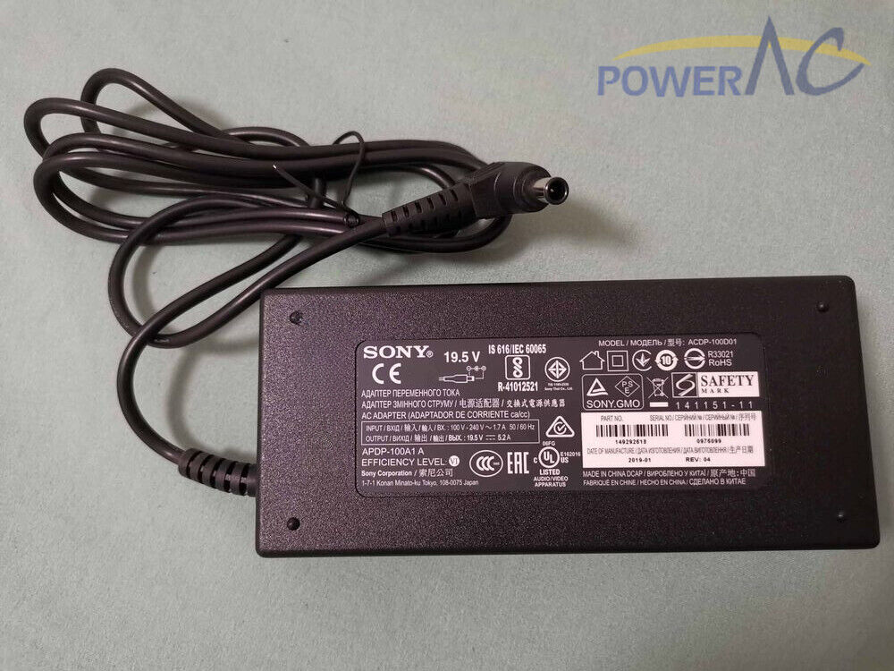 Original 5.2A 19.5V100W Charger Sony TV,APDP-100A1 A,ACDP-100D01 Adapter Cord