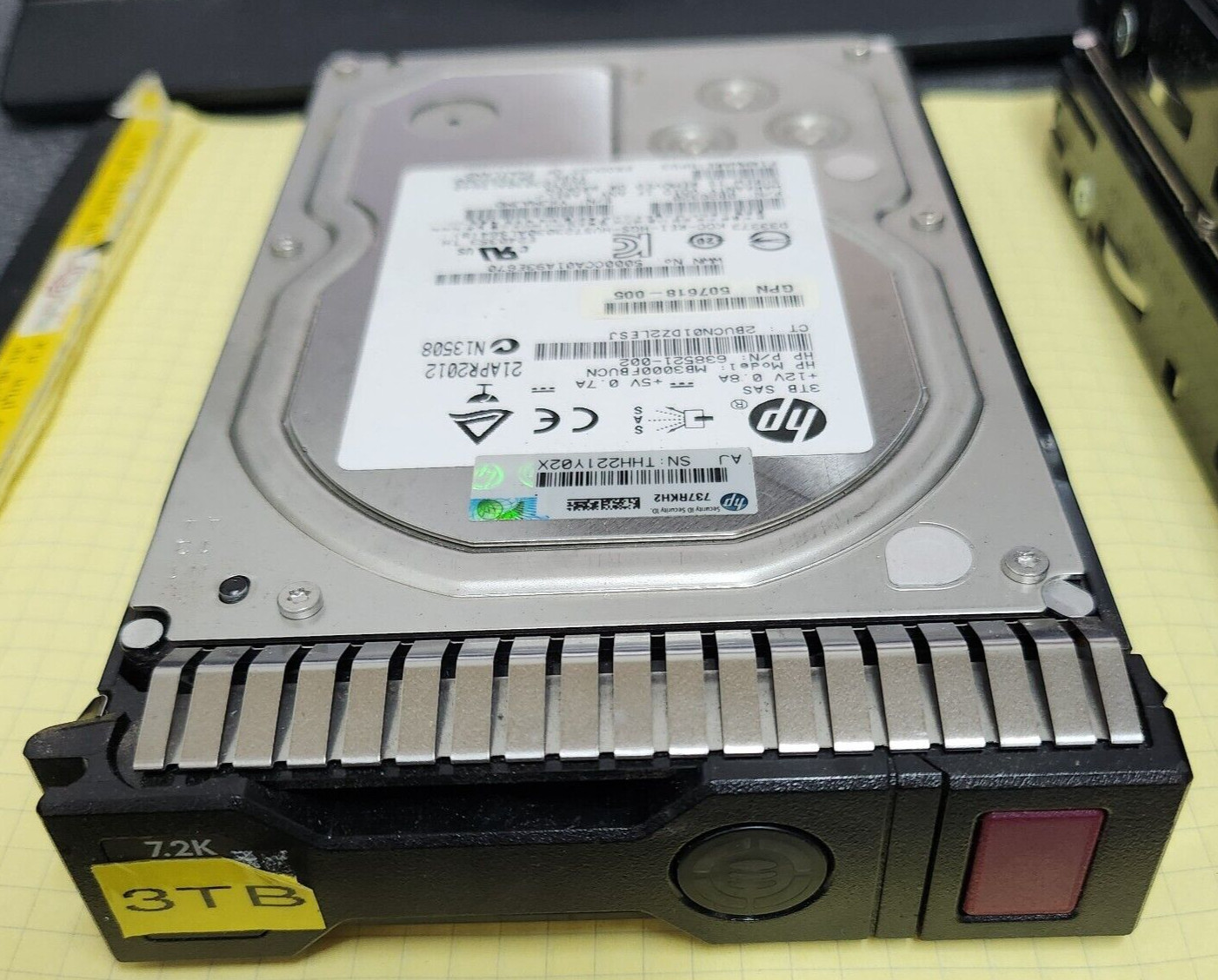 3x HP 638521-002 507618-005 3TB 3.5" MDL LFF SC 7.2K 6G SAS Hard Drives w/Tray