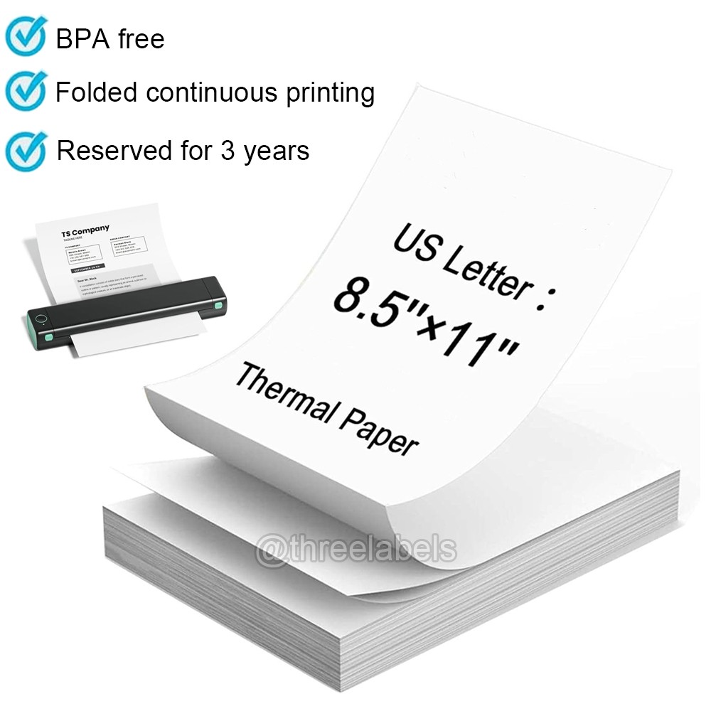 100/200/1000 Sheets Thermal Printer Paper 8.5"x11" US Letter Size Thermal Paper