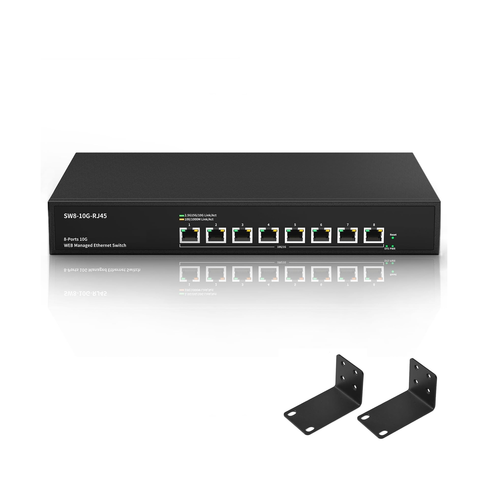 8 Port 10Gb RJ45 Network Ethernet Switch Web Managed 8 x 10G Base-T Port | Mu...
