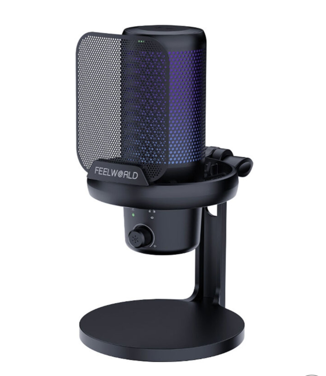 VM1 Gaming PC USB Microphone Condenser Mic with Noise Cancellation Mute RGB L...