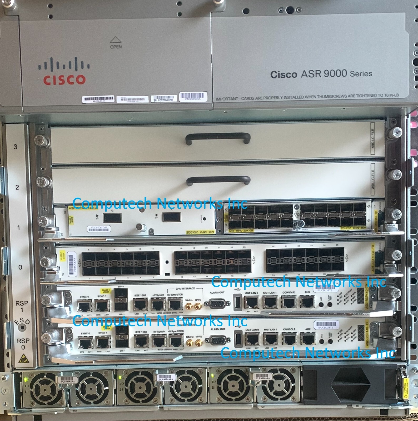 Cisco ASR-9006-AC-V2 2 A9K-RSP440-TR A9K-36X10GE-TR A9K-MPA-2X40GE 20 x 1G ports