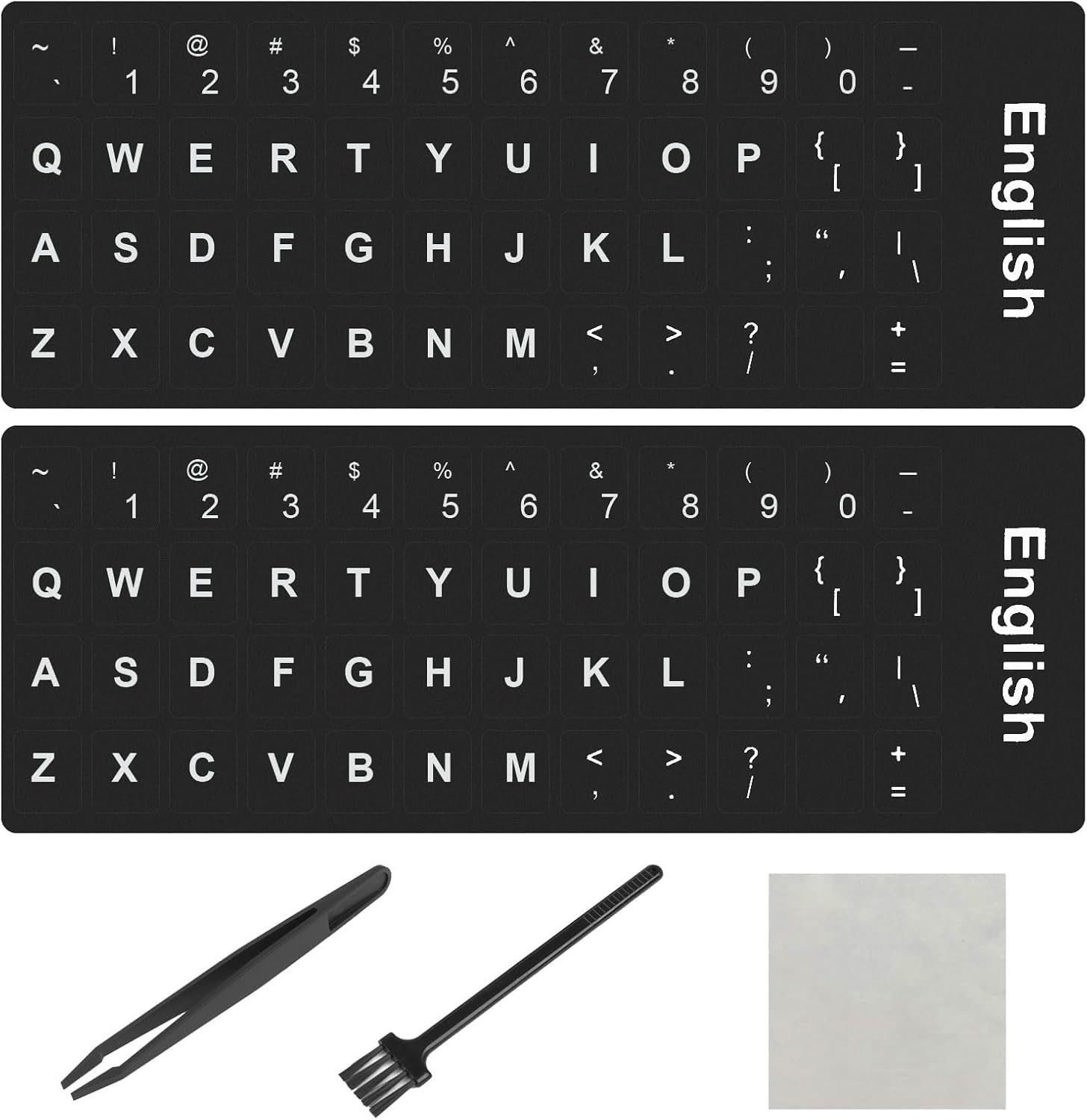 2PCS English Keyboard Stickers,Universal Replacement English Keyboard Letter