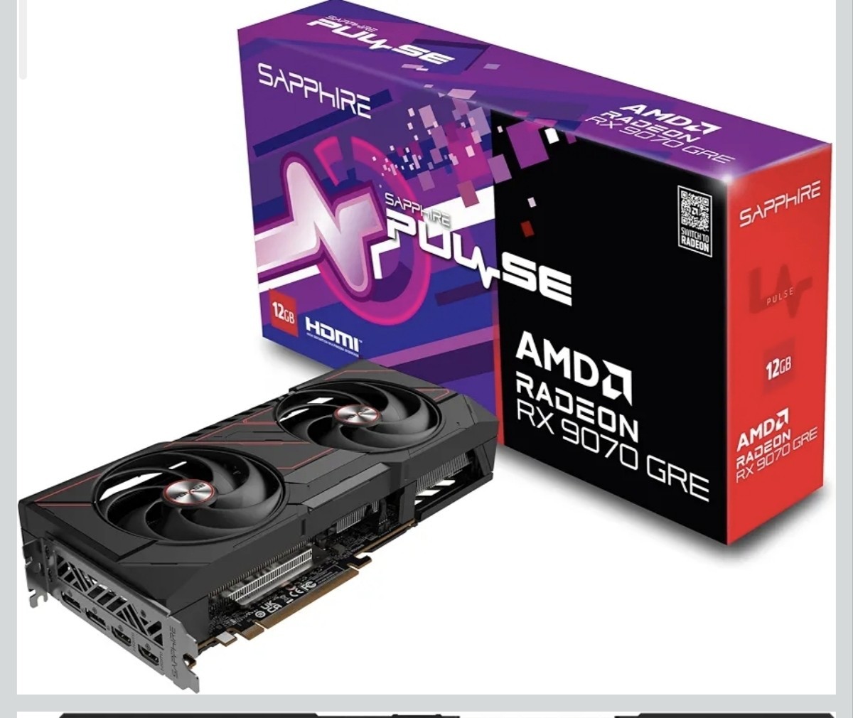 Sapphire 11354-01-20G Pulse AMD Radeon™ RX 9070 GRE Gaming OC Graphics Card
