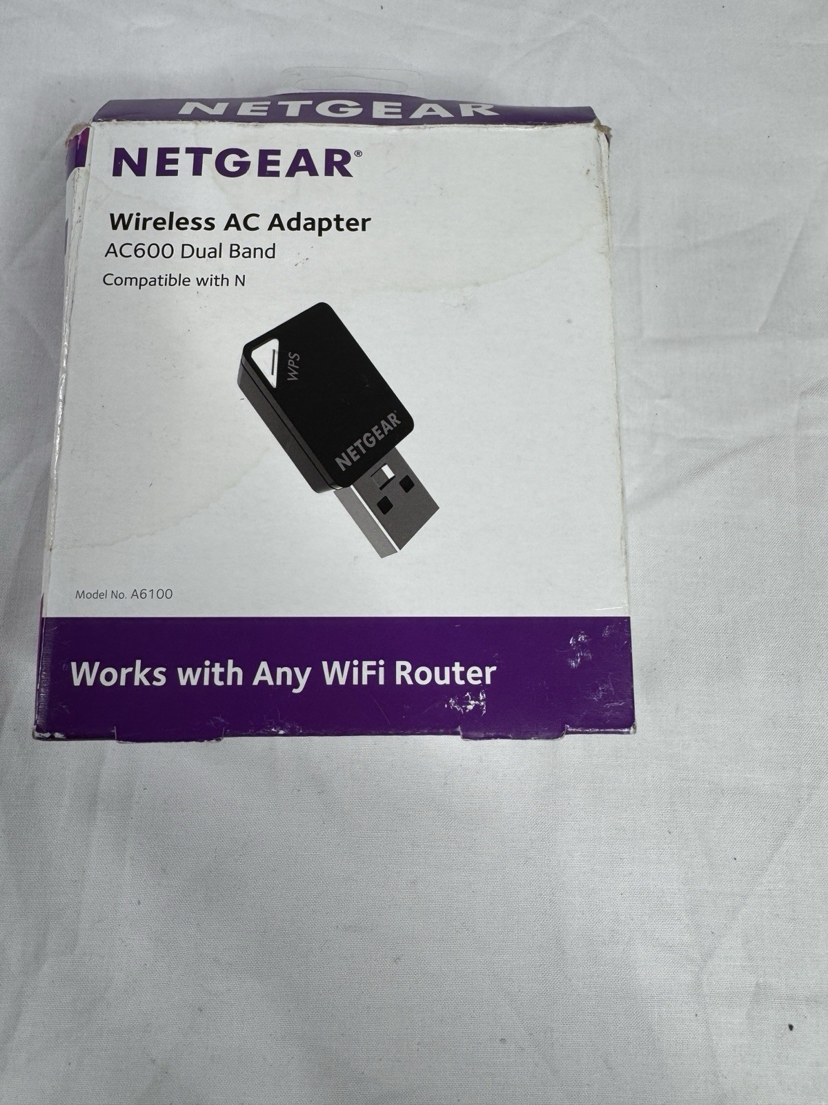 NETGEAR A6100 AC600 Dual-Band USB Wi-Fi Adapter 802.11ac 433 Mbps for PC