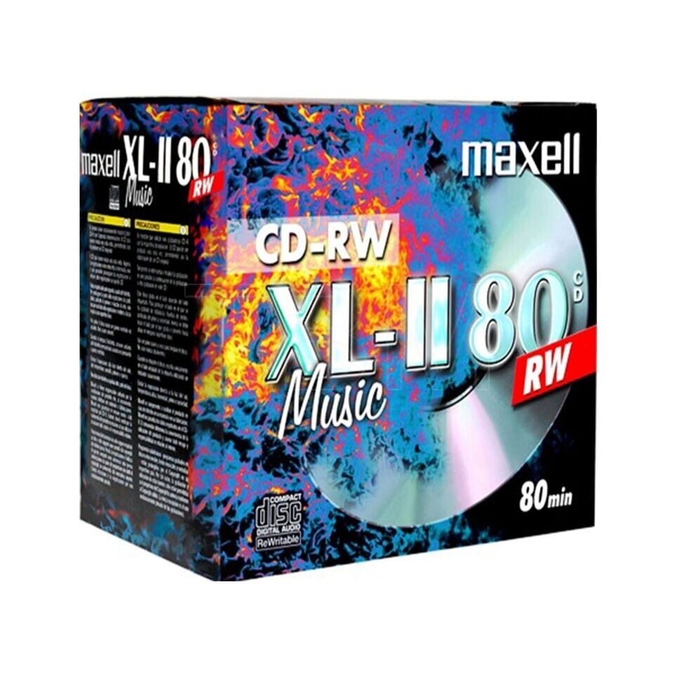10 x Maxell Audio Blank CD-RW  Music 80 Mini pack Jewel Cased Audio Music CD's