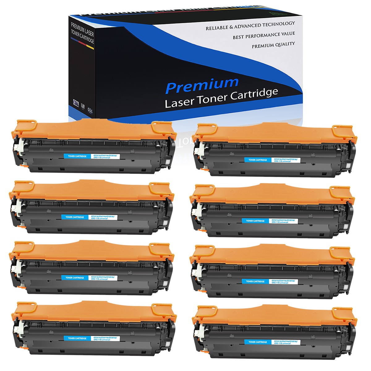 8PK Cyan CF381A 312A Toner Compatible for HP LaserJet Pro MFP M476dn M476nw