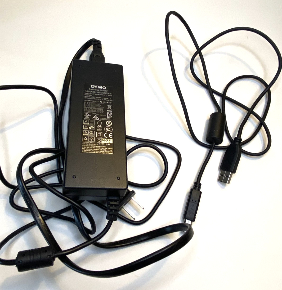 Genuine DYMO DSA-96PFB-24 2 Power Adapter & USB Cable for LabelWriter 4XL