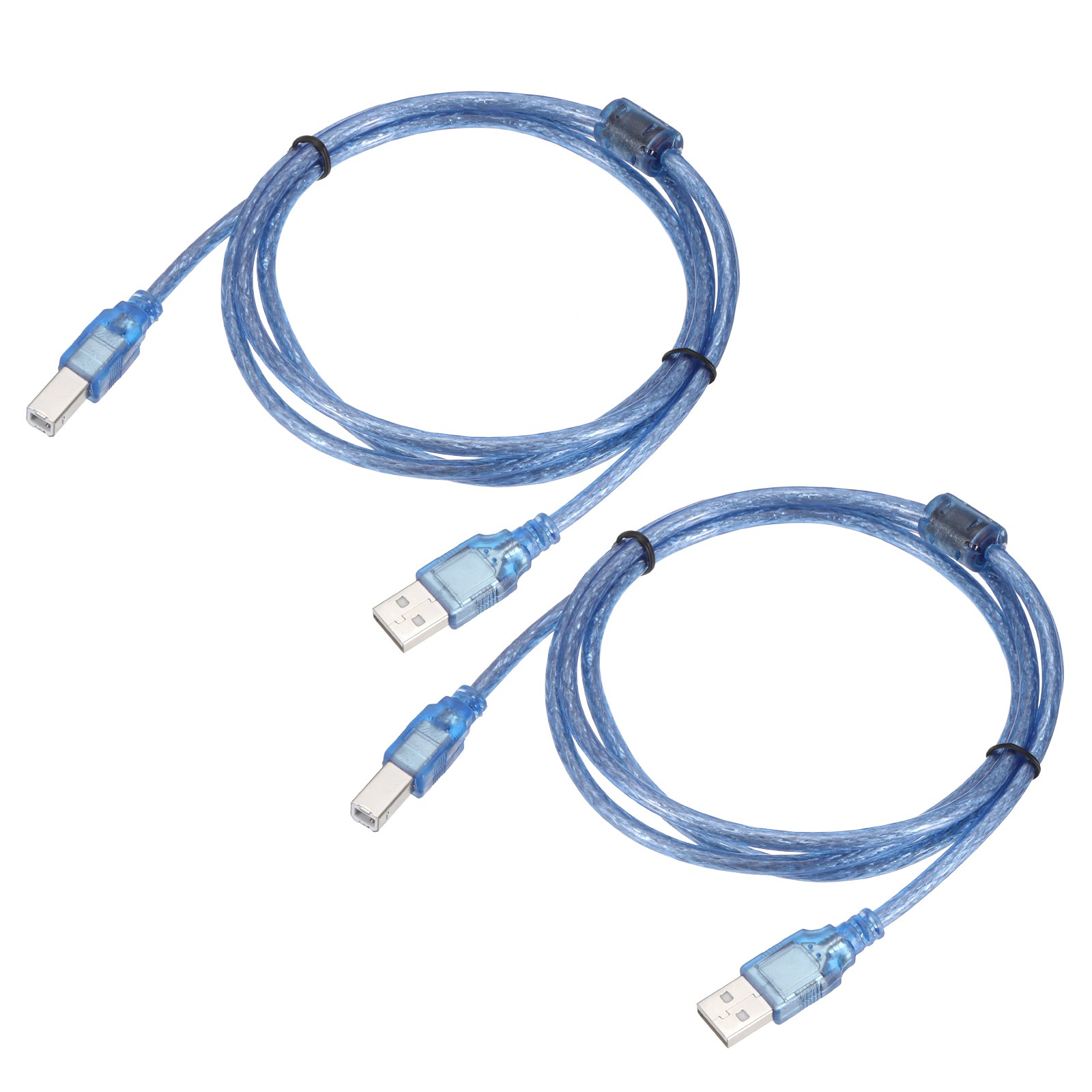 Printer Cable, 4.9ft Square USB A to USB B 2.0 Male Cable Pack of 2, Blue