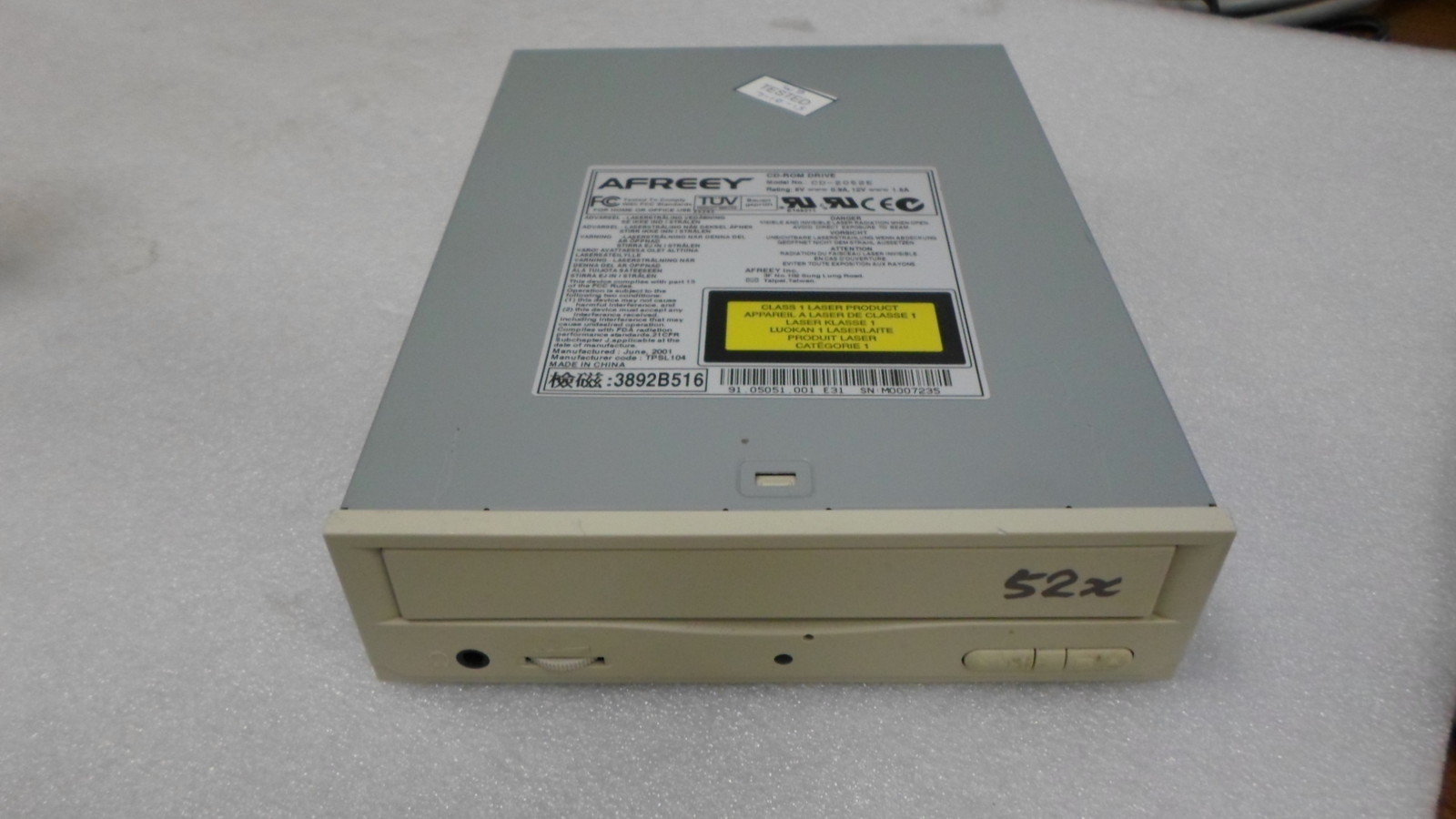 AFREEY CD-2052E 52X IDE CD-ROM DRIVE