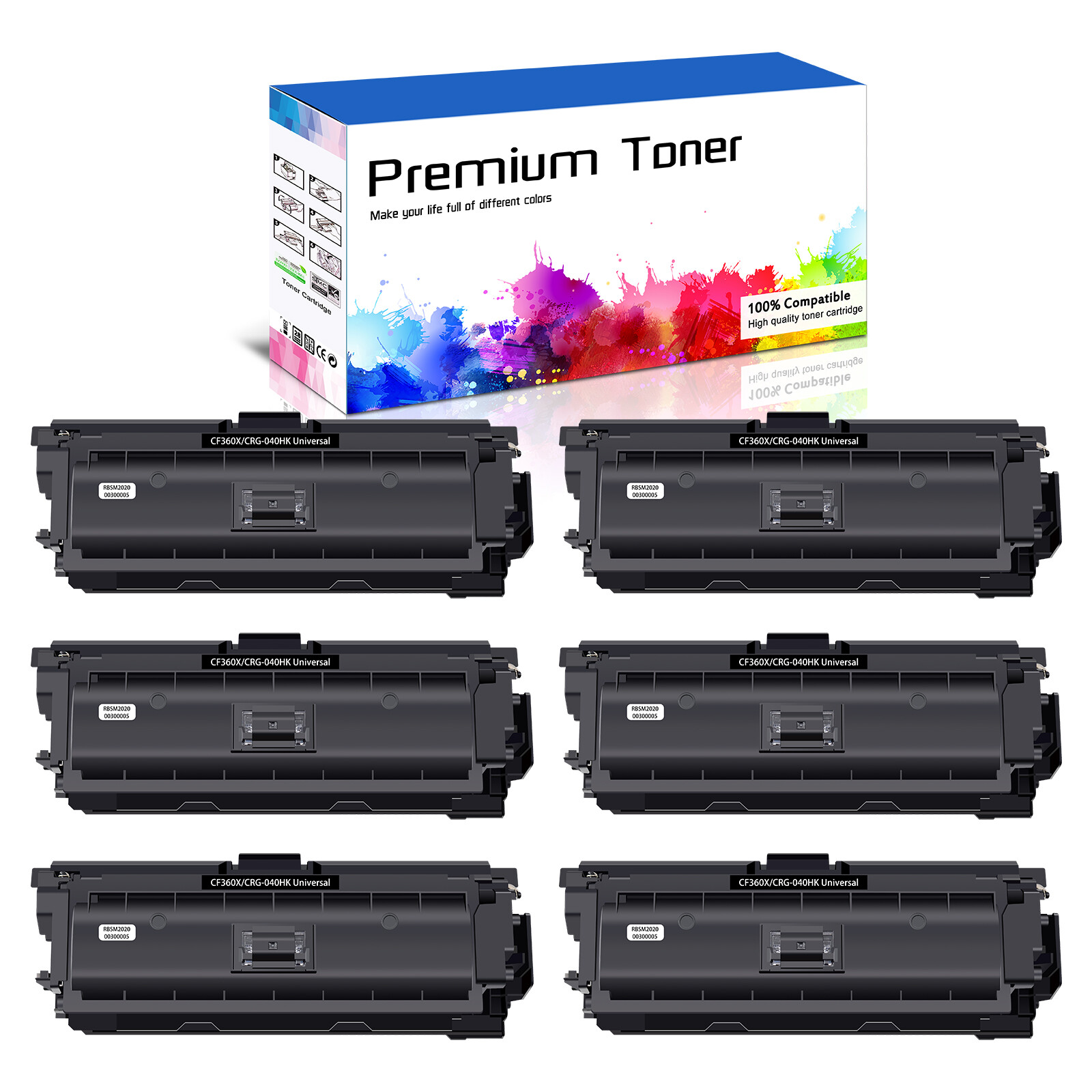 6PK CF360X Black Toner Cartridge For HP LaserJet M552dn M553n M553dn M553x INK