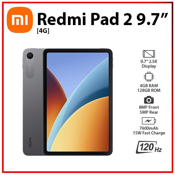 (Wi-Fi+4G) Xiaomi Redmi Pad 2 9.7 4GB+128GB GREY Octa Core Android PC Tablet