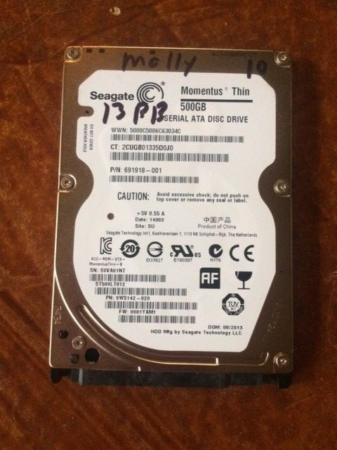 Seagate Momentus 500GB 5400RPM 2.5" ST500LT012 Hard Drive, Storage, as-is