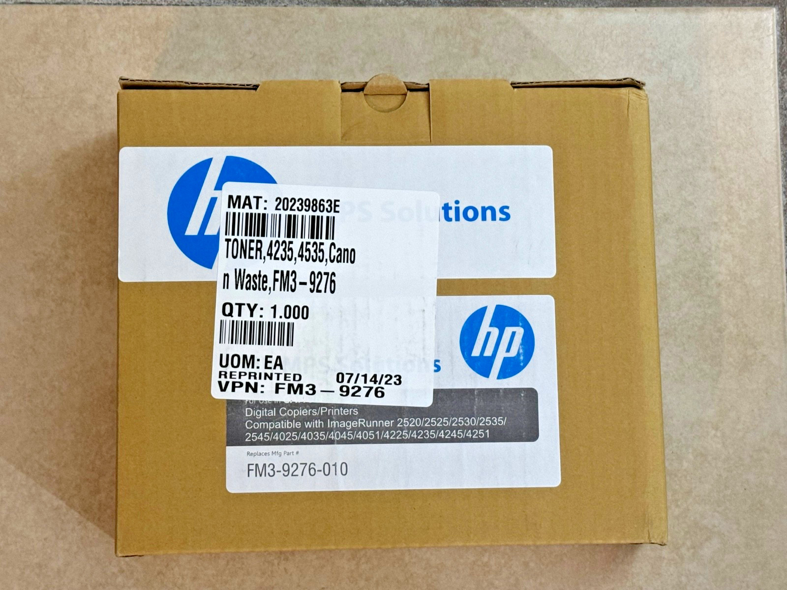 Bulk Lot of (39) HP (for Canon) Waste Toner Collection Bottles FM3-9276-010 NEW