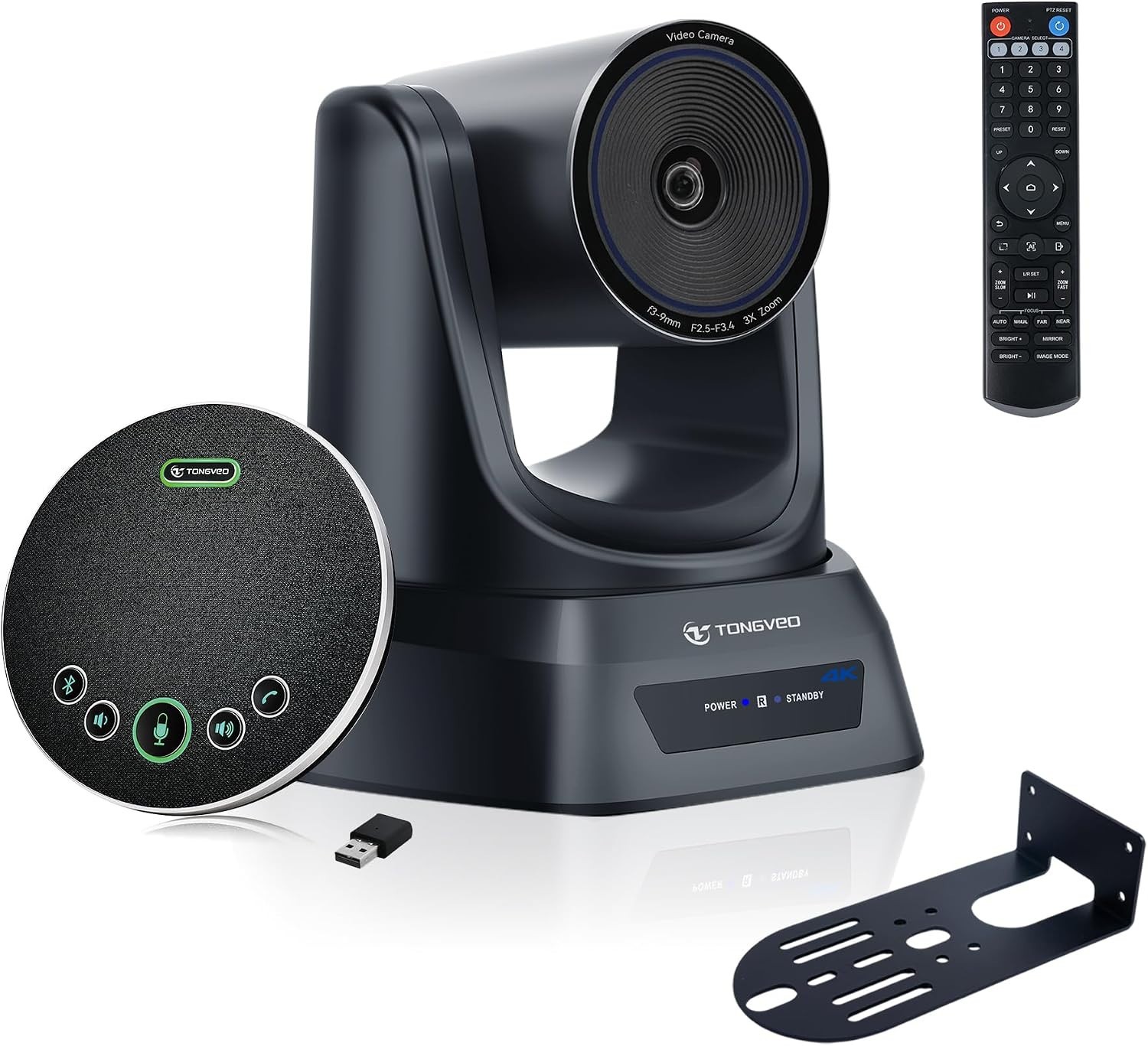 TONGVEO 4K Conference PTZ Camera 3X Zoom & Bluetooth Speakerphone System | 4K U