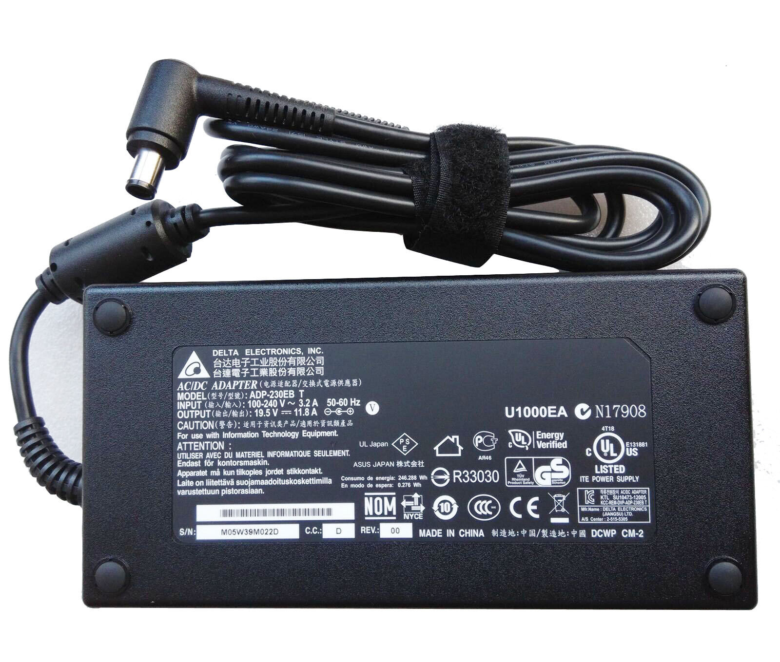 Genuine 230W AC Adapter Charger For MSI GP65 10SFK-047US GP65-10SFK 19.5V 11.8A