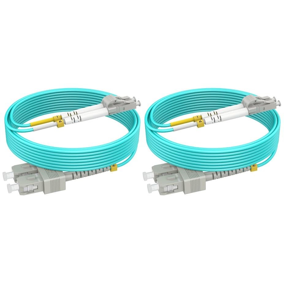 OM4 SC LC Fiber Patch Cables 3ft 1m MMF Multimode Duplex 50/125m 2 Pack