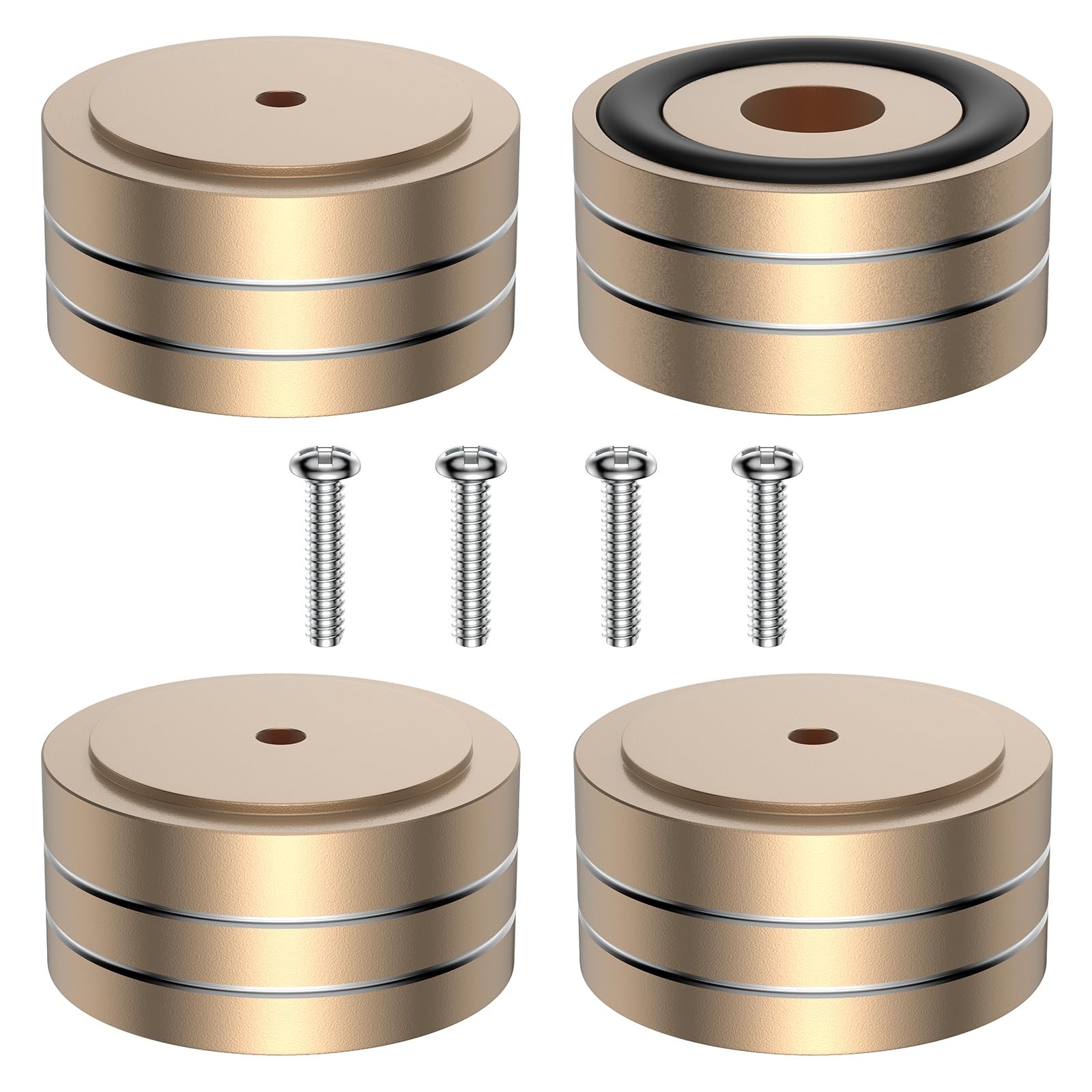 Tertullus 4 Pcs Speaker Feet Aluminum HiFi Turntable 58mm×22mm, Gold