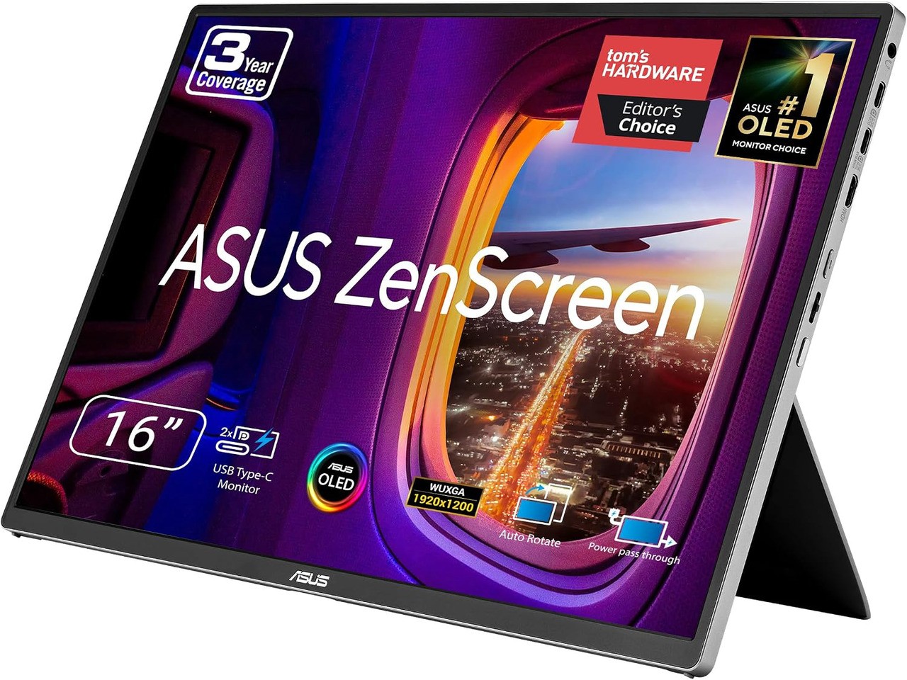 ASUS Zenscreen 16 inch 60Hz USB-C OLED Portable Computer Monitor MQ16FC)