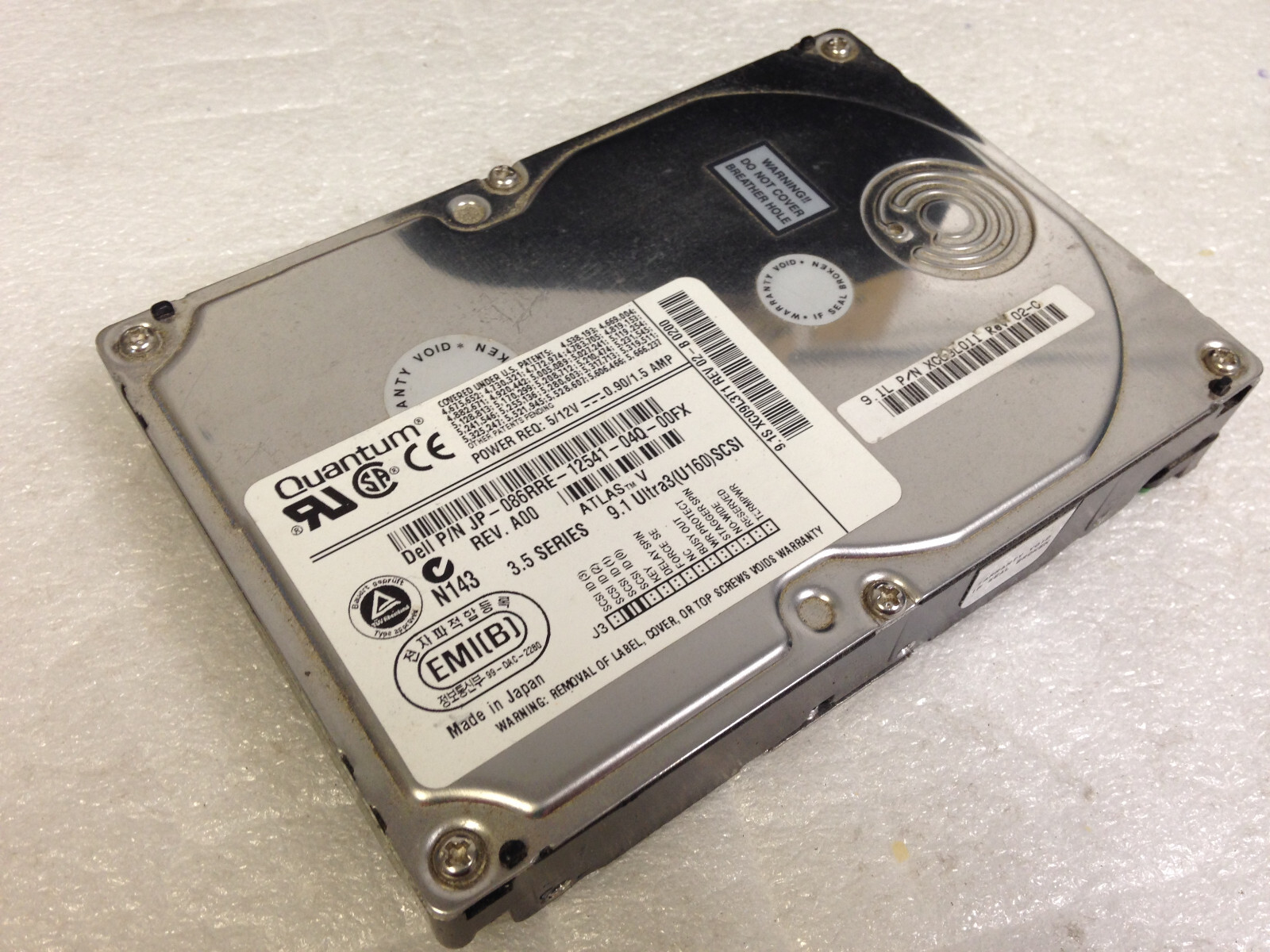 Quantum Atlas JP-086RRE, XC09L3T1, XC09L011, 68Pin 3.5'' Hard Drive