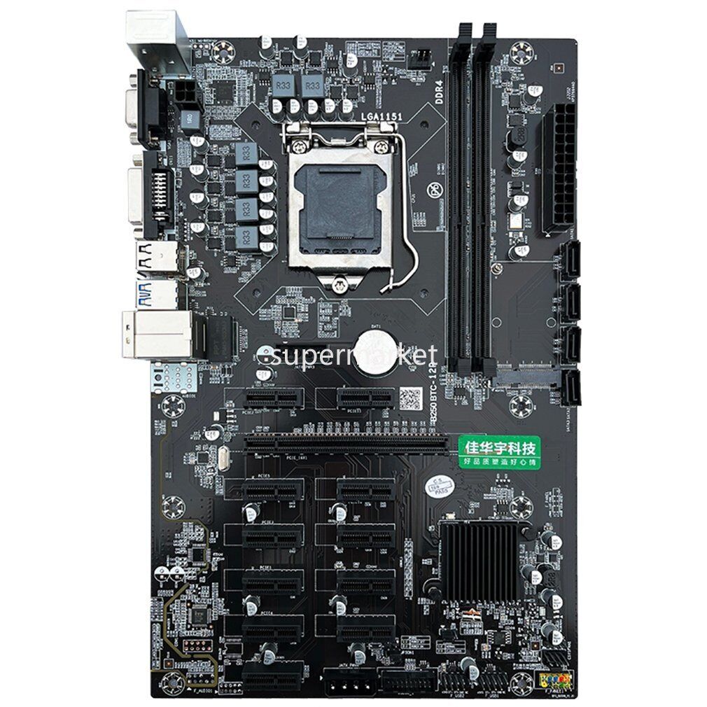1P B250-BTC 12 Card 12GPU 12PCI-E Mining Board B250-12P LGA1151 DDR4 Motherboard