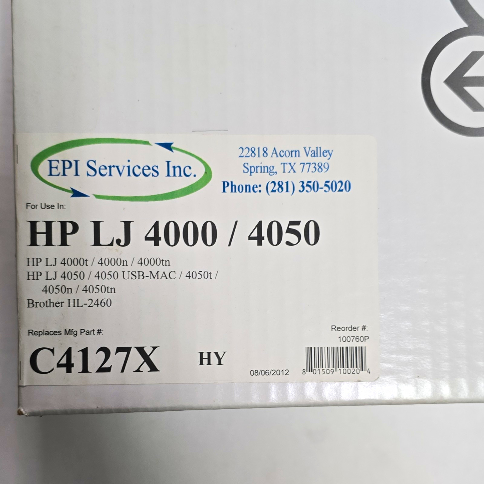 EPI Services Inc Black Laser Compatible Toner C4127X for HP LaserJet 4000 4050