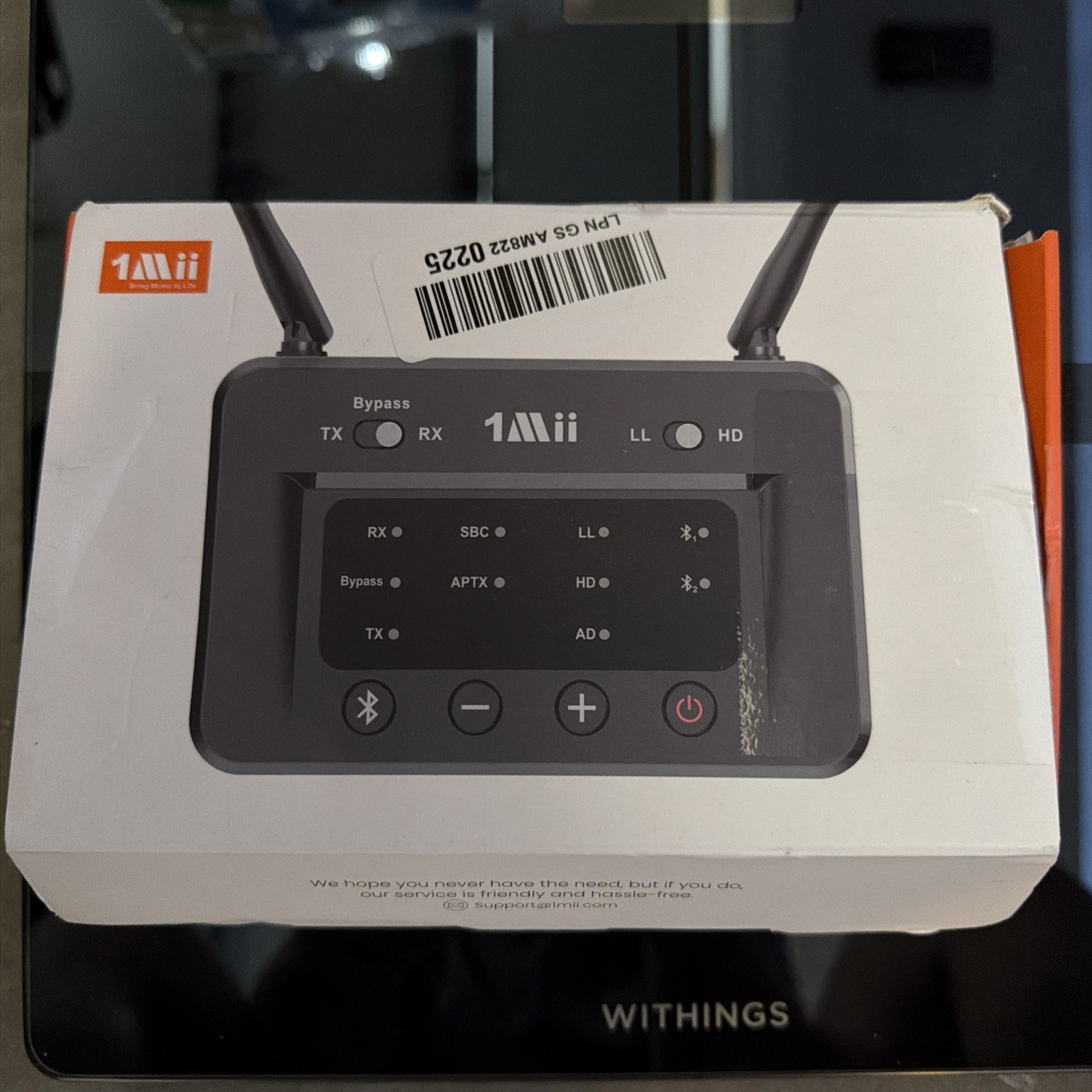 1Mii B03 Black Bluetooth Long Range 2 In 1 Bluetooth Transmitter And Receiver