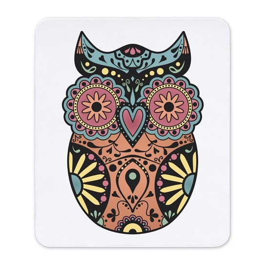 CafePress Sugar Skull Owl Color Mousepad  (936577691)