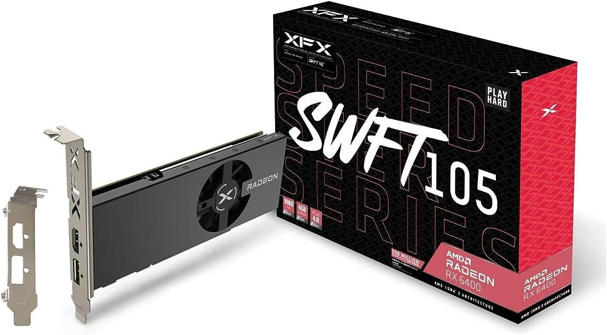 XFX SPEEDSTER SWFT 105 RX 6400 Gaming Graphics Card with 4GB GDDR6
