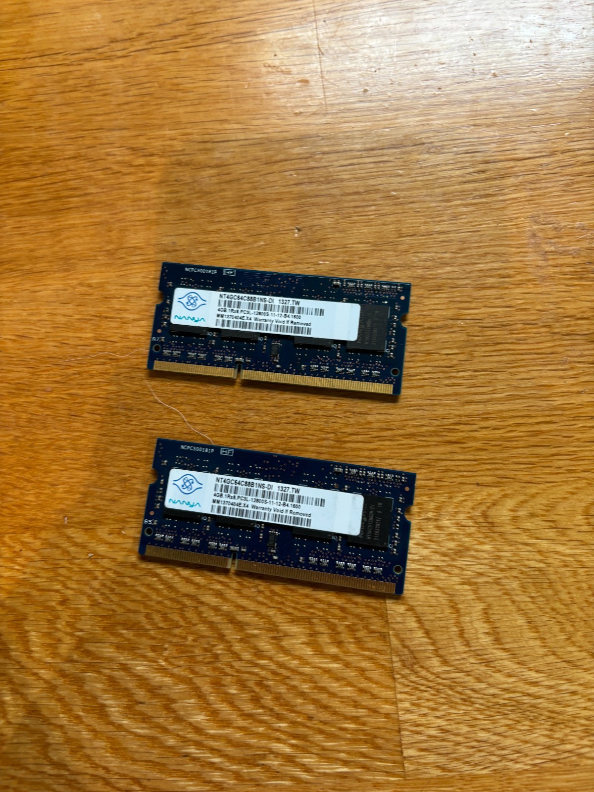 Lot of 2 Nanya 4GB DDR3 PC3L-12800S 1600MHz SO-DIMM Laptop RAM NT4GC64C8B1NS-DI